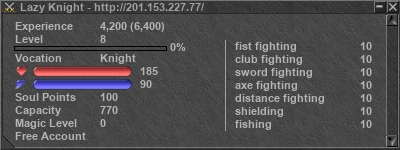 Signature for player Lazy Knight