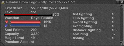 Signature for player Paladin From Togo